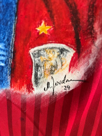 Spanien Trikot Portrait Xabi Alonso handgemalt und signiert S