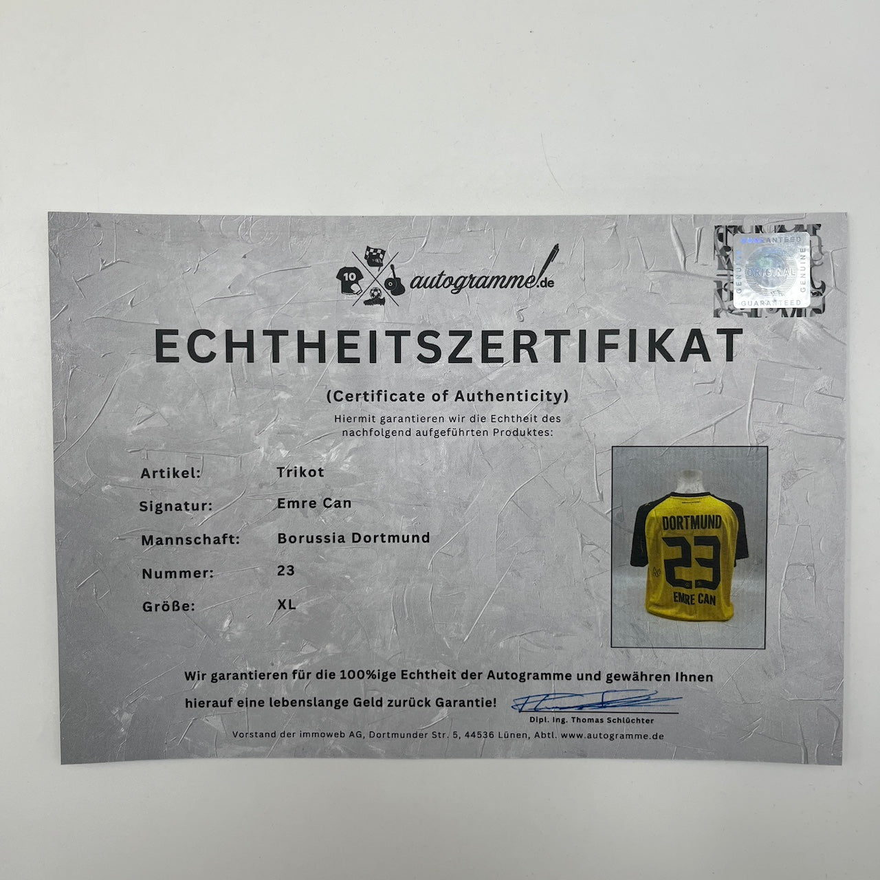 Borussia Dortmund Trikot Emre Can signiert BVB Puma COA XL