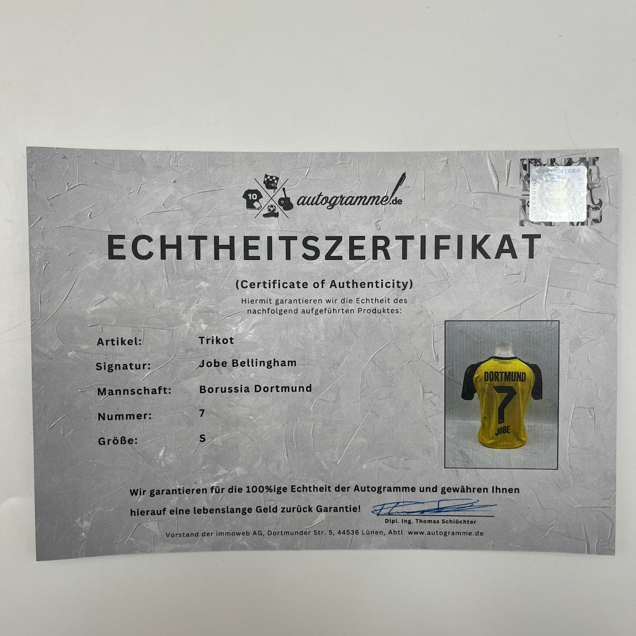 Borussia Dortmund Trikot Jobe Bellingham signiert BVB Puma neu S