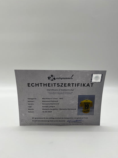 Matchworn Dortmund jersey worn by Mahmoud Dahoud 02/22/2018