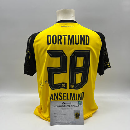 Borussia Dortmund Trikot Aaron Anselmino signiert BVB Autogramm Puma L