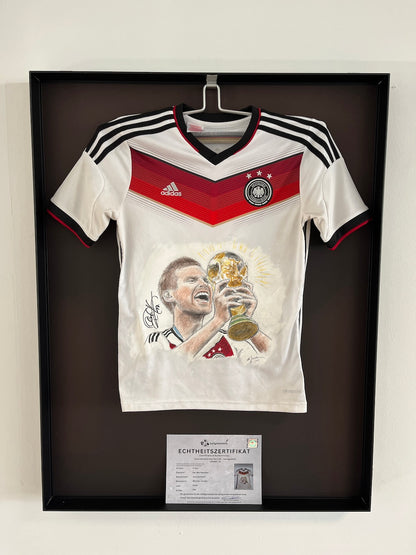 DFB Trikot Portrait Per Mertesacker handgemalt und signiert 164