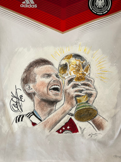 DFB Trikot Portrait Per Mertesacker handgemalt und signiert 164