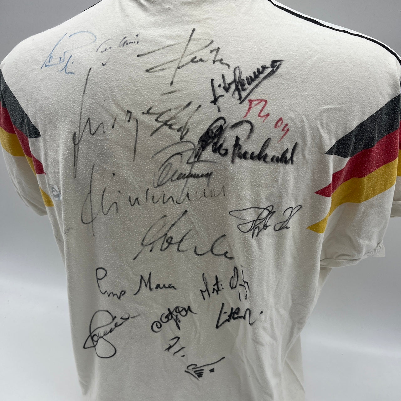 Deutschland T-Shirt WM 1990 Teamsigniert Autogramm DFB Weltmeister Adidas S