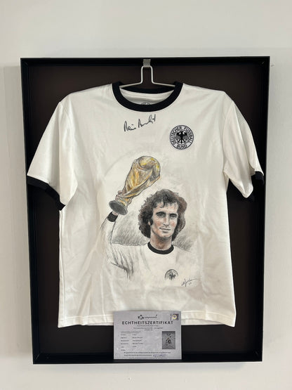 DFB Trikot Portrait Rainer Bonhof handgemalt und signiert L