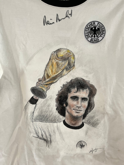 DFB Trikot Portrait Rainer Bonhof handgemalt und signiert L