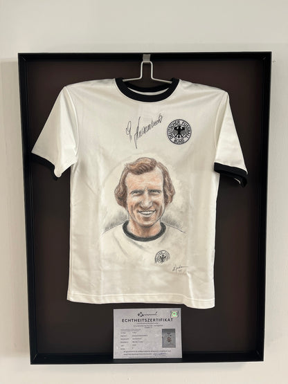 DFB jersey portrait Georg Schwarzenbeck hand painted and signed as part of S