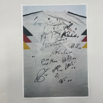 Deutschland T-Shirt WM 1990 Teamsigniert Autogramm DFB Weltmeister Adidas S