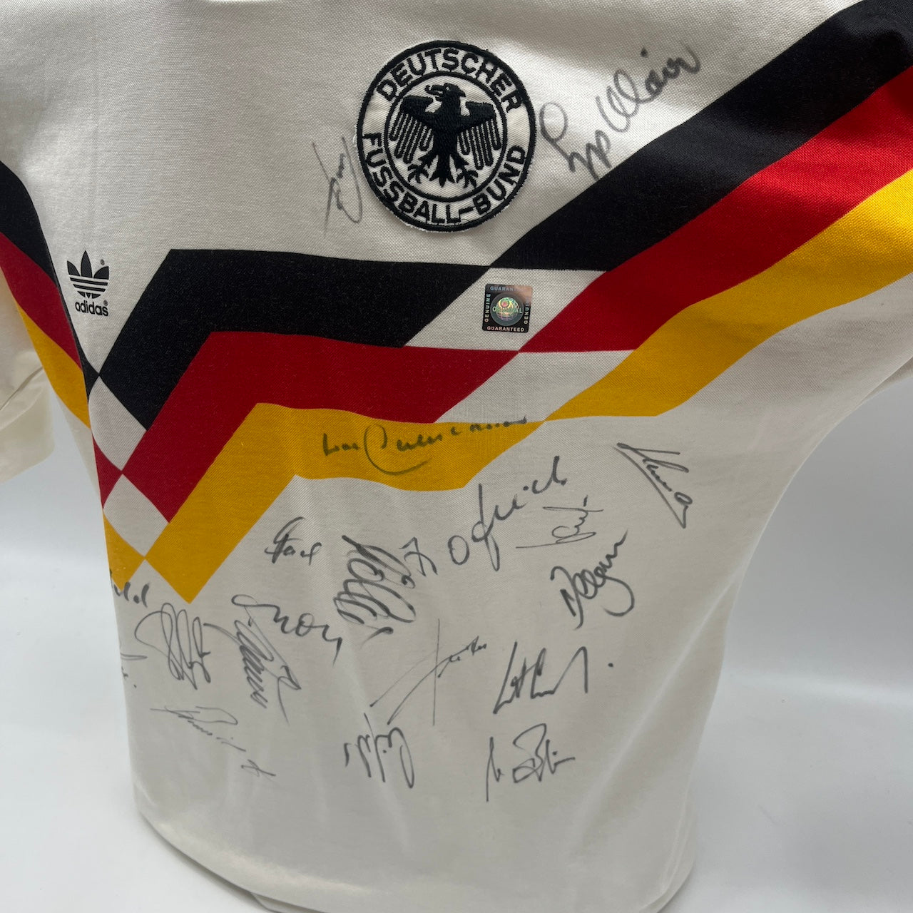 Deutschland Trikot WM 1990 Teamsigniert Autogramm DFB Weltmeister Adidas L