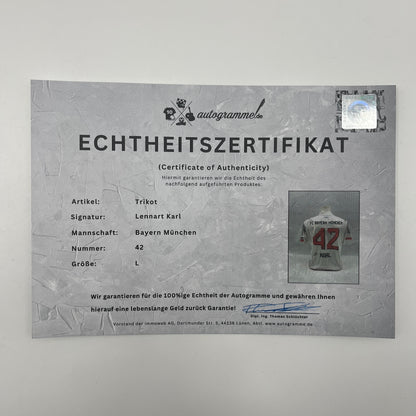 Bayern München Trikot Lennart Karl signiert Autogramm Adidas COA L