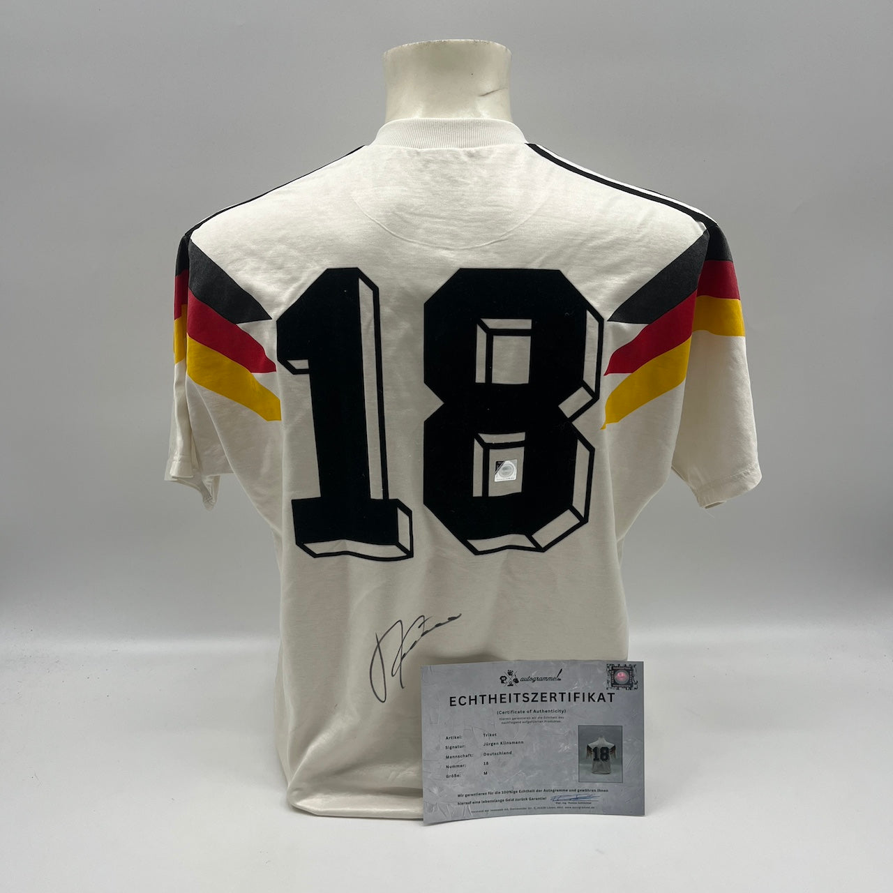 DFB Trikot Jürgen Klinsmann signiert Adidas COA Deutschland DFB M