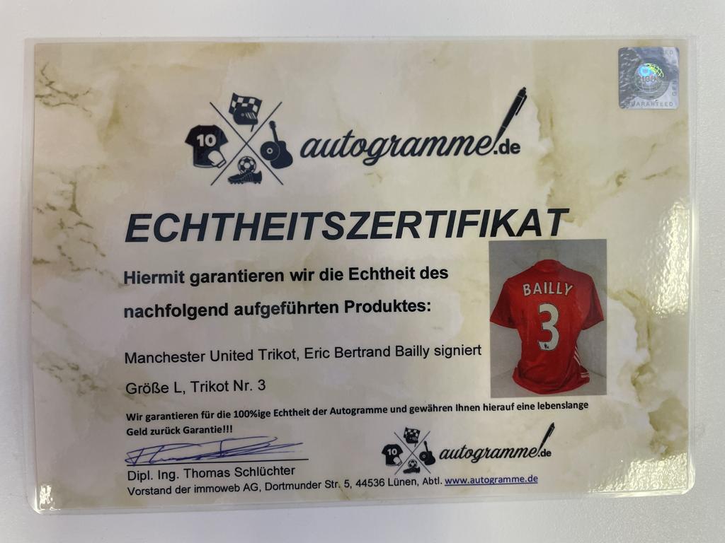 Manchester United Trikot Eric Bailly signiert Autogramm Fußball England Adidas L