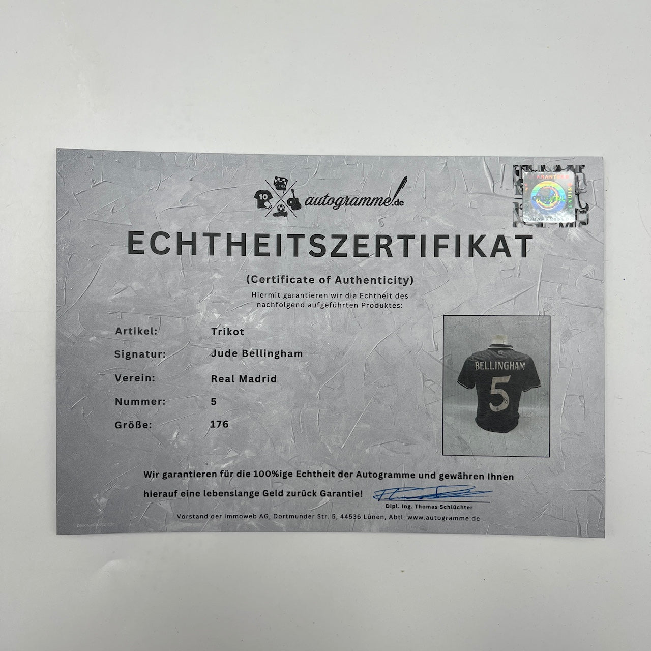 Real Madrid Trikot Jude Bellingham signiert Autogramm Adidas COA 176