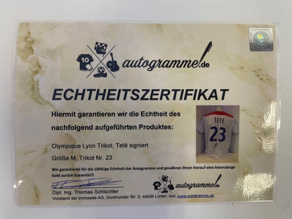 Olympique Lyon Trikot Tete signiert Autogramm Fußball Frankreich Adidas Neu M