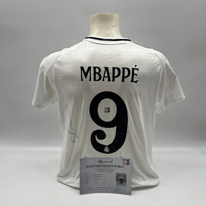 Real Madrid Trikot Kylian Mbappe signiert Autogramm Adidas COA XL