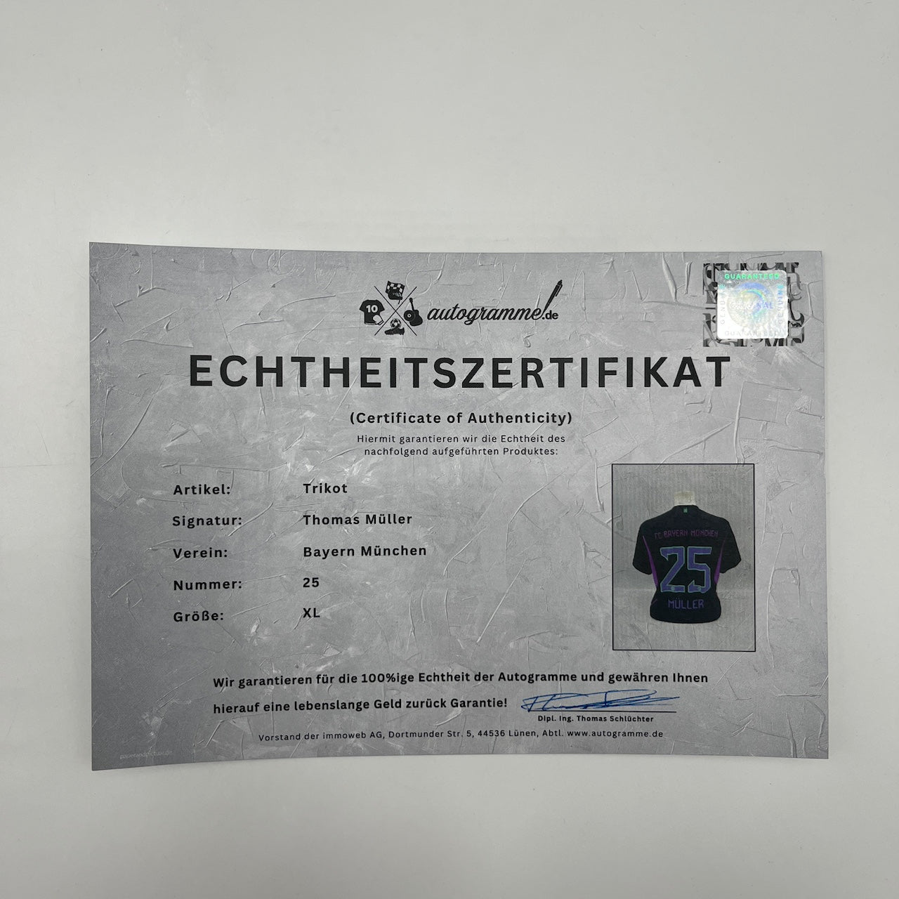 Bayern München Trikot Thomas Müller signiert Autogramme Adidas XL