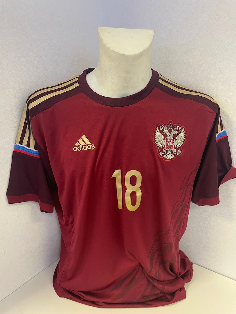 Russland Trikot Vladimir Bystrov signiert Fußball Autogramm Football Adidas COA XL
