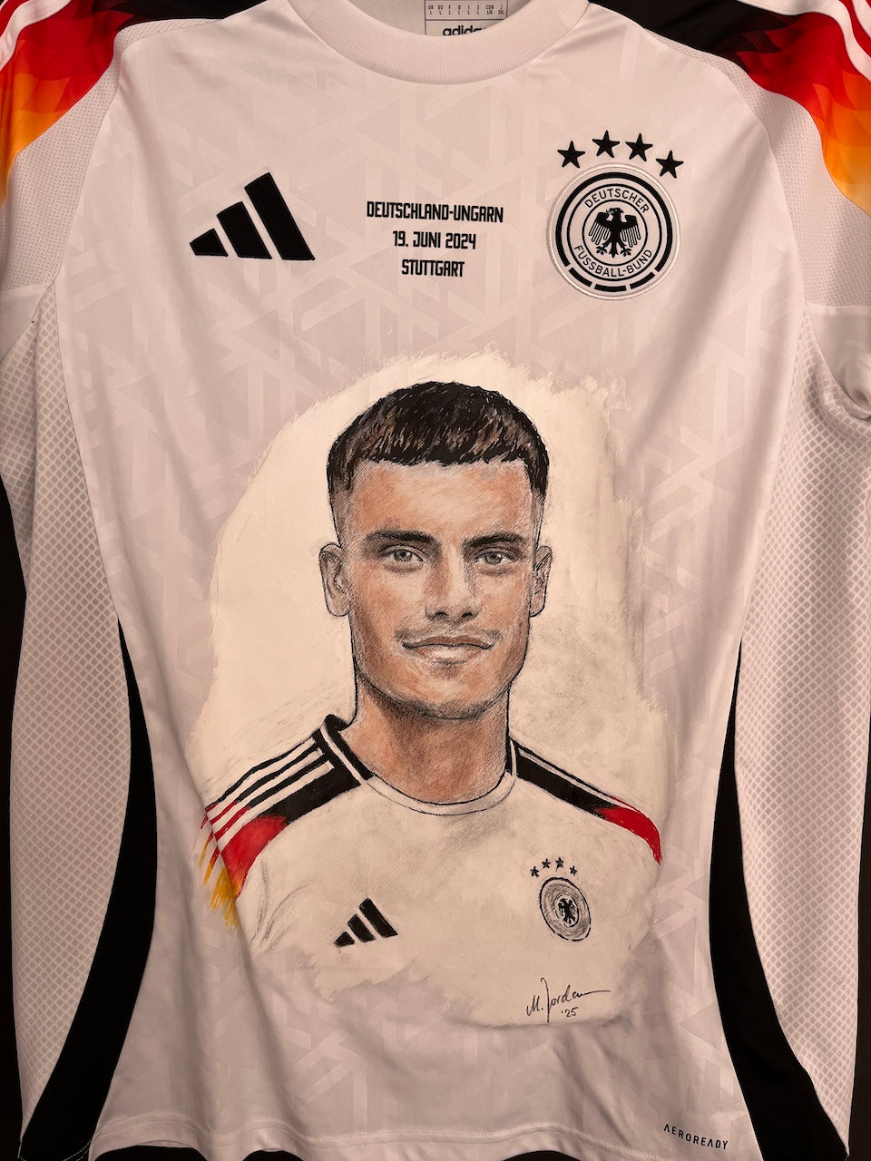 DFB Trikot Portrait Florian Wirtz handgemalt im Rahmen L