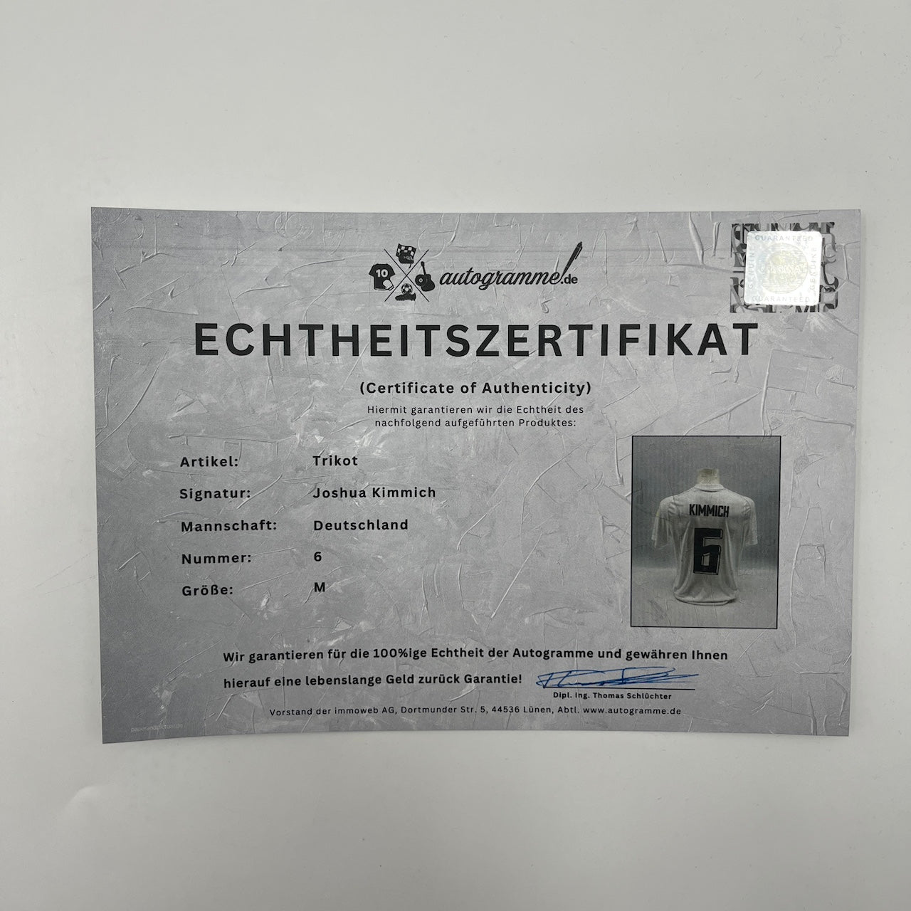 DFB Trikot Joshua Kimmich signiert Adidas COA Deutschland Autogramm M