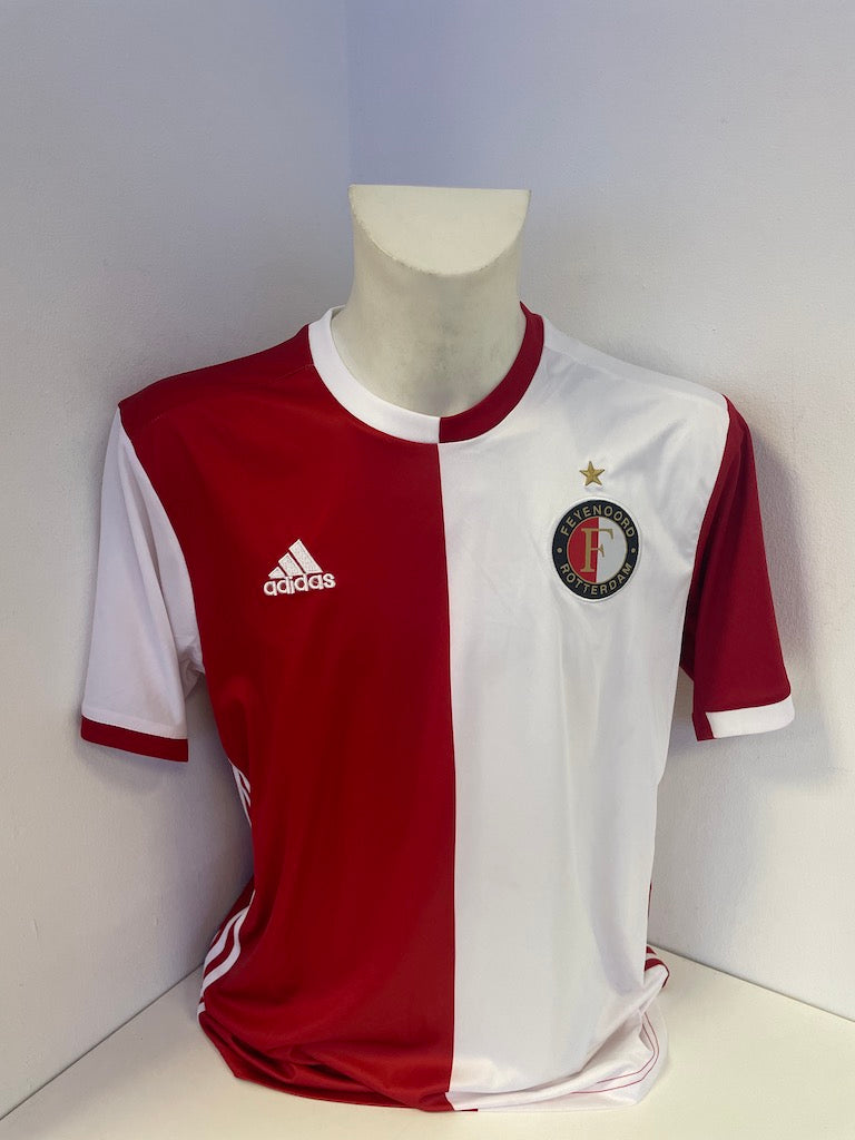 Feyenoord Rotterdam Trikot Leroy Fer signiert Autogramm Adidas Niederlande L