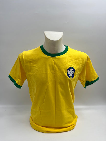 Brasilien Repro Trikot Pele signiert Unterschrift Autogramm COA M