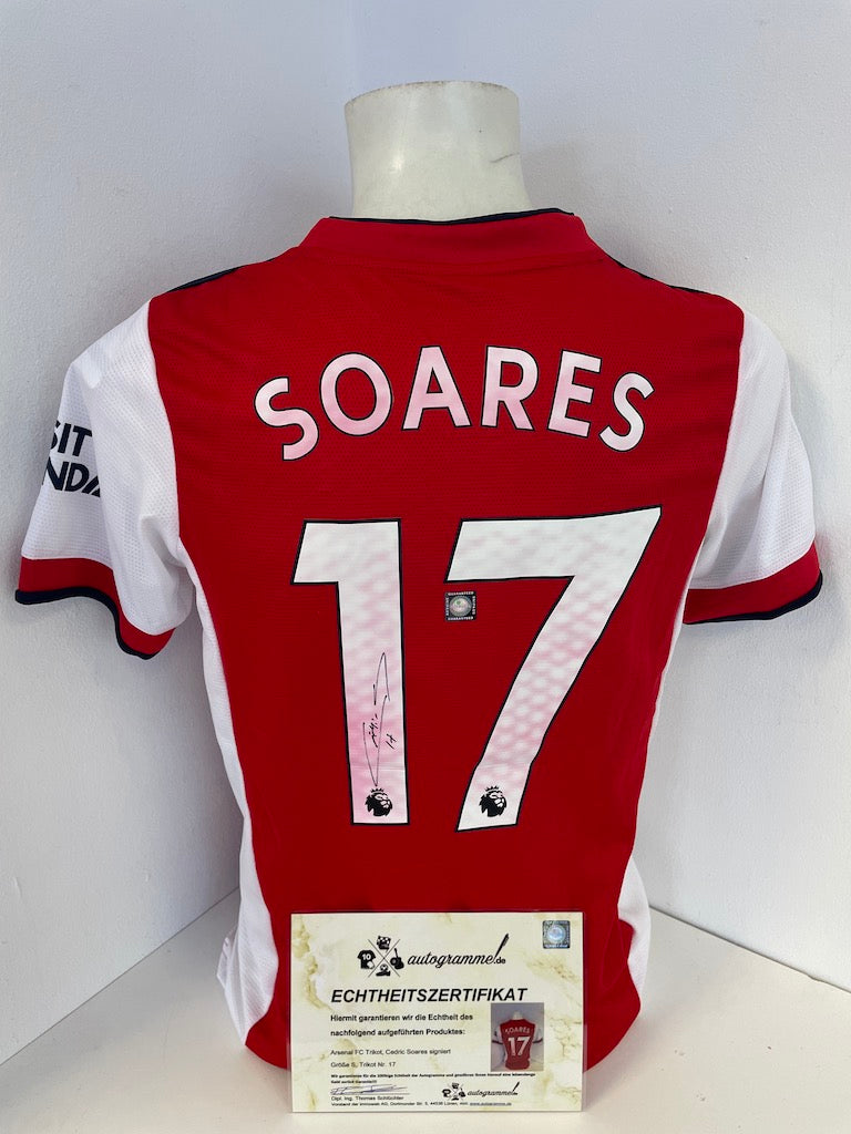 Arsenal FC Trikot Cedric Soares Autogramm Fußball Neu England COA S