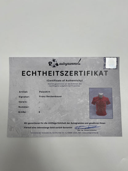 Adidas Poloshirt Franz Beckenbauer signiert Autogramm COA S
