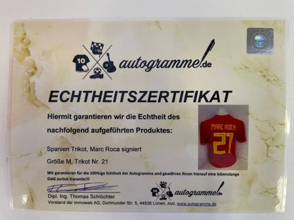Spain jersey Marc Roca signed adidas football new Spain M