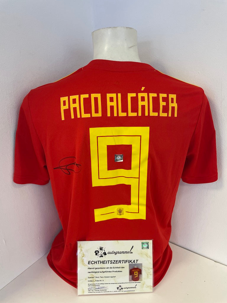 Spanien Trikot Paco Alcacer signiert Adidas Neu Spanien L