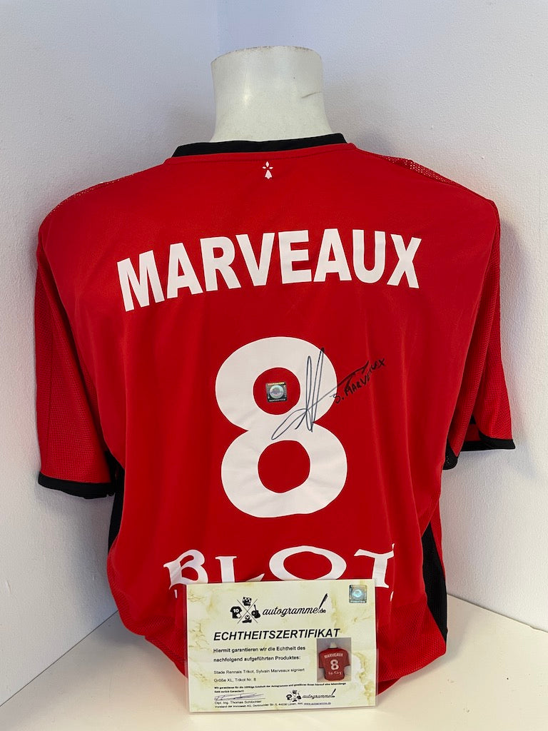 Stade Rennais Trikot Sylvian Marveaux signiert Autogramm Fußball Frankreich Puma XL