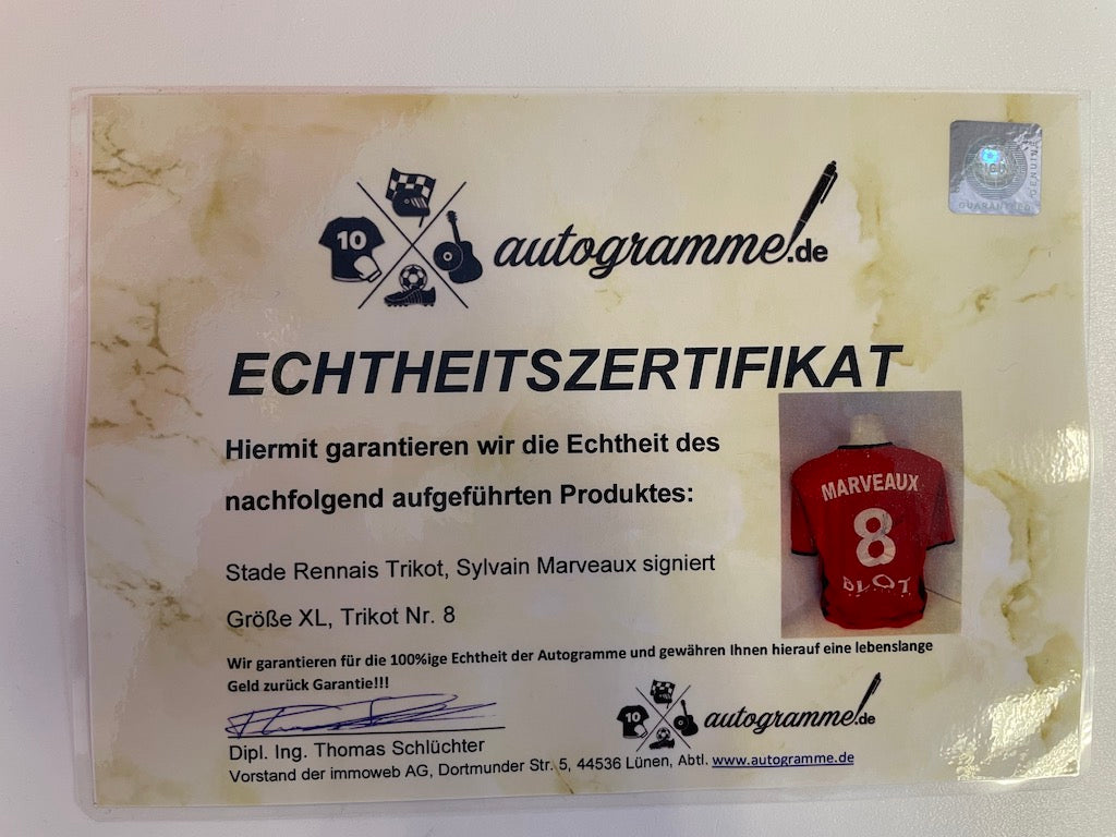 Stade Rennes jersey Sylvain Marveaux signed autograph football france puma XL