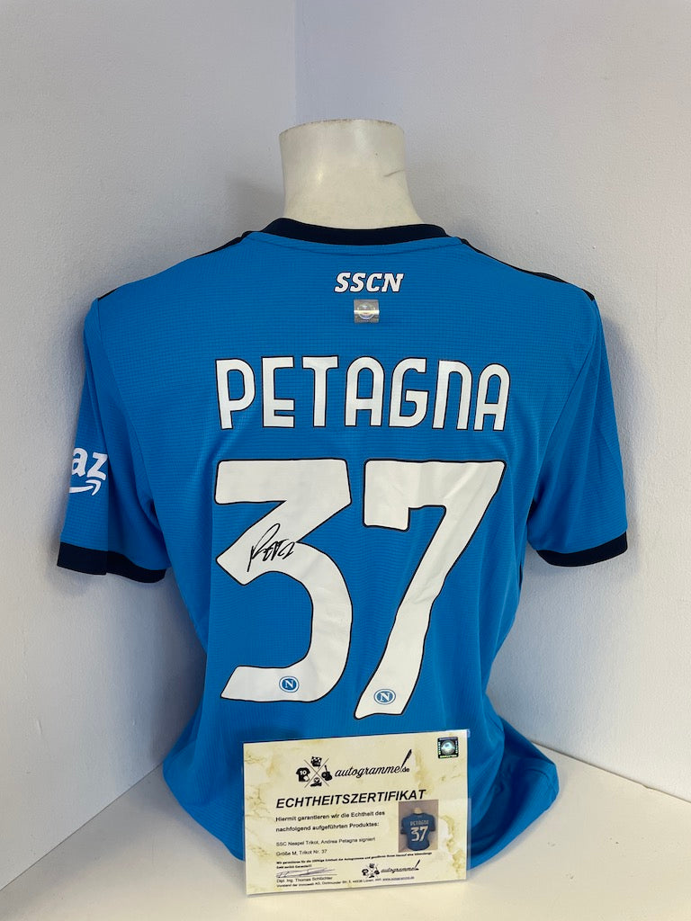 SSC Neapel Trikot Andrea Petagna signiert Italien Autogramm Fußball Neu M