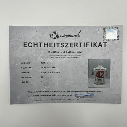 Bayern München Trikot Lennart Karl signiert Autogramm Adidas COA neu L