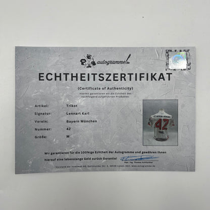 Bayern München Trikot Lennart Karl signiert Autogramm Adidas COA M