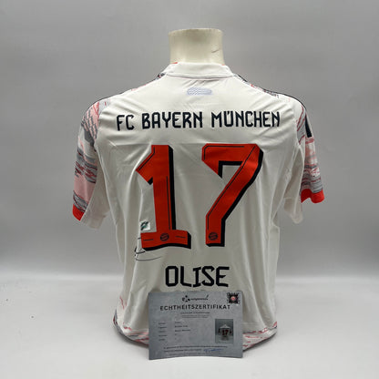 Bayern München Trikot Michael Olise signiert Autogramm Adidas COA L