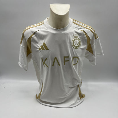 Al Nassr FC Trikot Cristiano Ronaldo signiert Autogramm Fußball weiß M