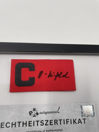 Kapitänsbinde Ottmar Hitzfeld signiert im Rahmen Borussia Dortmund Autogramm COA