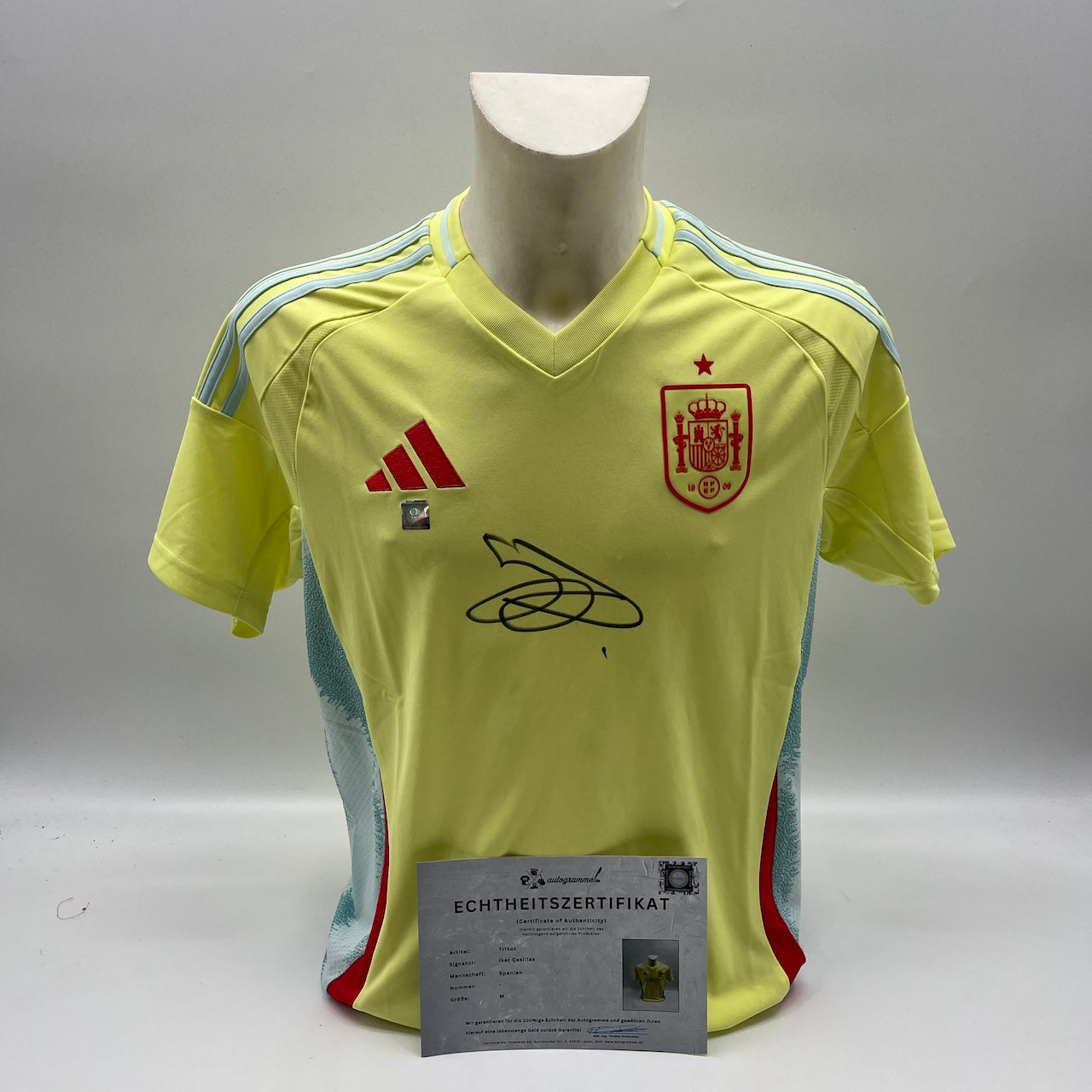 Spanien Trikot Iker Casillas signiert Adidas COA Autogramm M