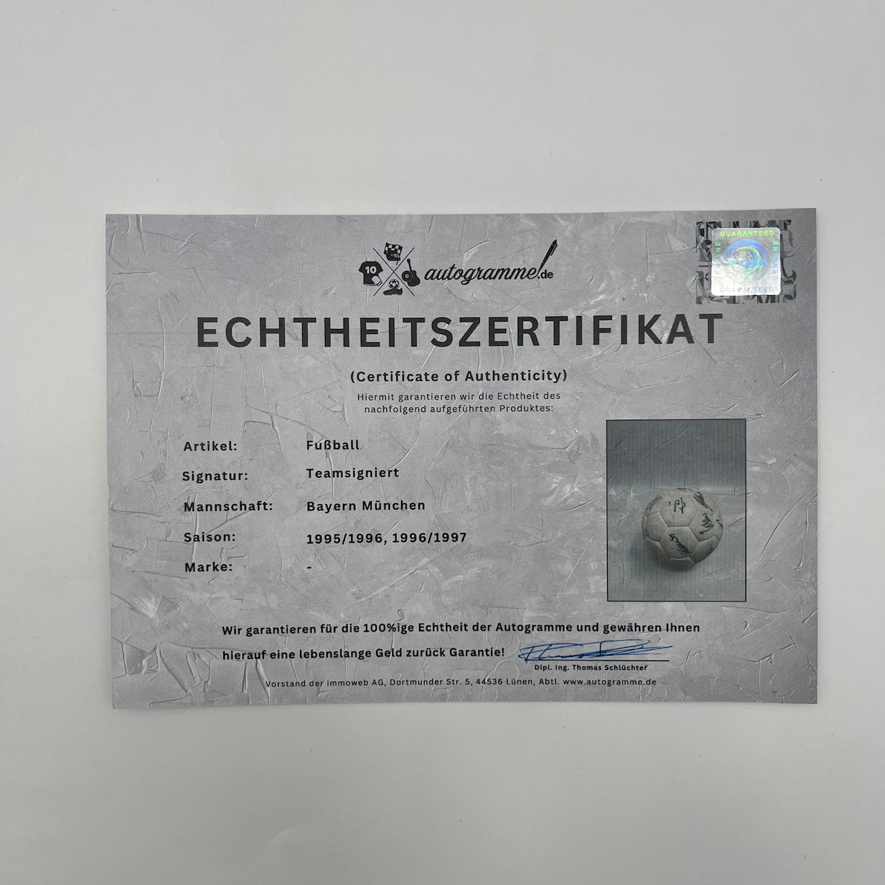 Bayern München Fußball Teamsigniert 1995/1996/1997 Autogramme Bundesliga FCB
