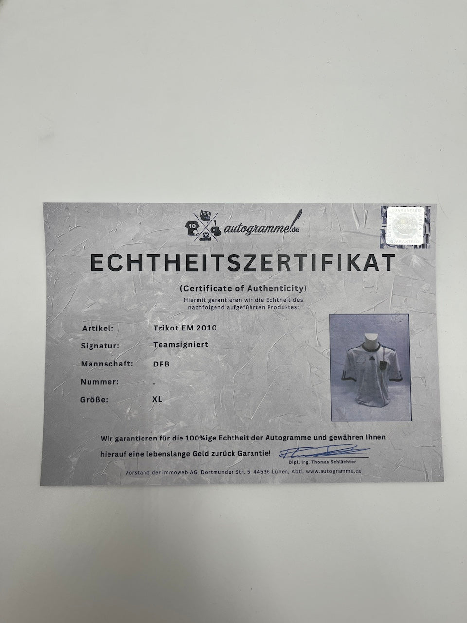 Deutschland Trikot WM 2010 Teamsigniert DFB Fußball Autogramm Adidas Neu XL