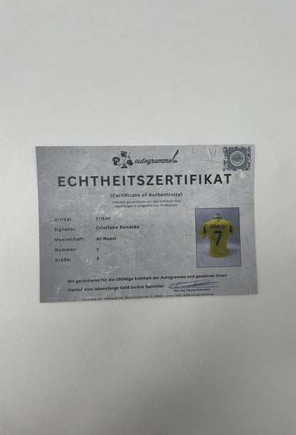 Al Nassr FC Trikot Cristiano Ronaldo signiert Autogramm Fußball COA S