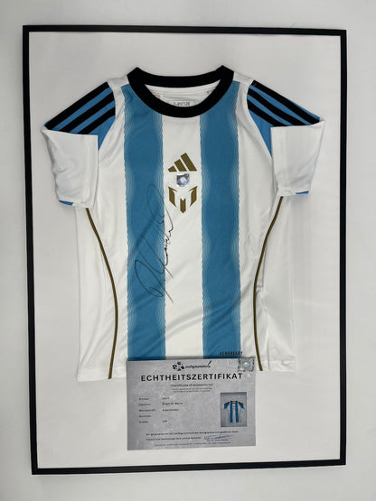 Argentinien Shirt Angel Di Maria signiert im Rahmen COA Adidas Fußball 128