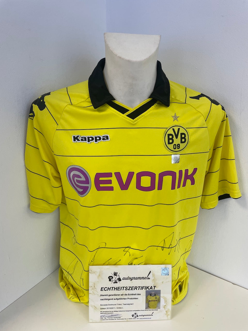 BVB Trikot 2010/2011 Teamsigniert Borussia Dortmund COA Neu Kappa L