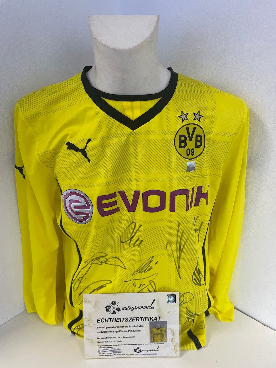 BVB Trikot 2013/2014 Team -signed Langarm Borussia Dortmund Coa Neu Puma L
