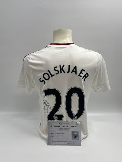 Manchester United Trikot Ole Gunnar Solskjaer signiert Autogramm Adidas 176