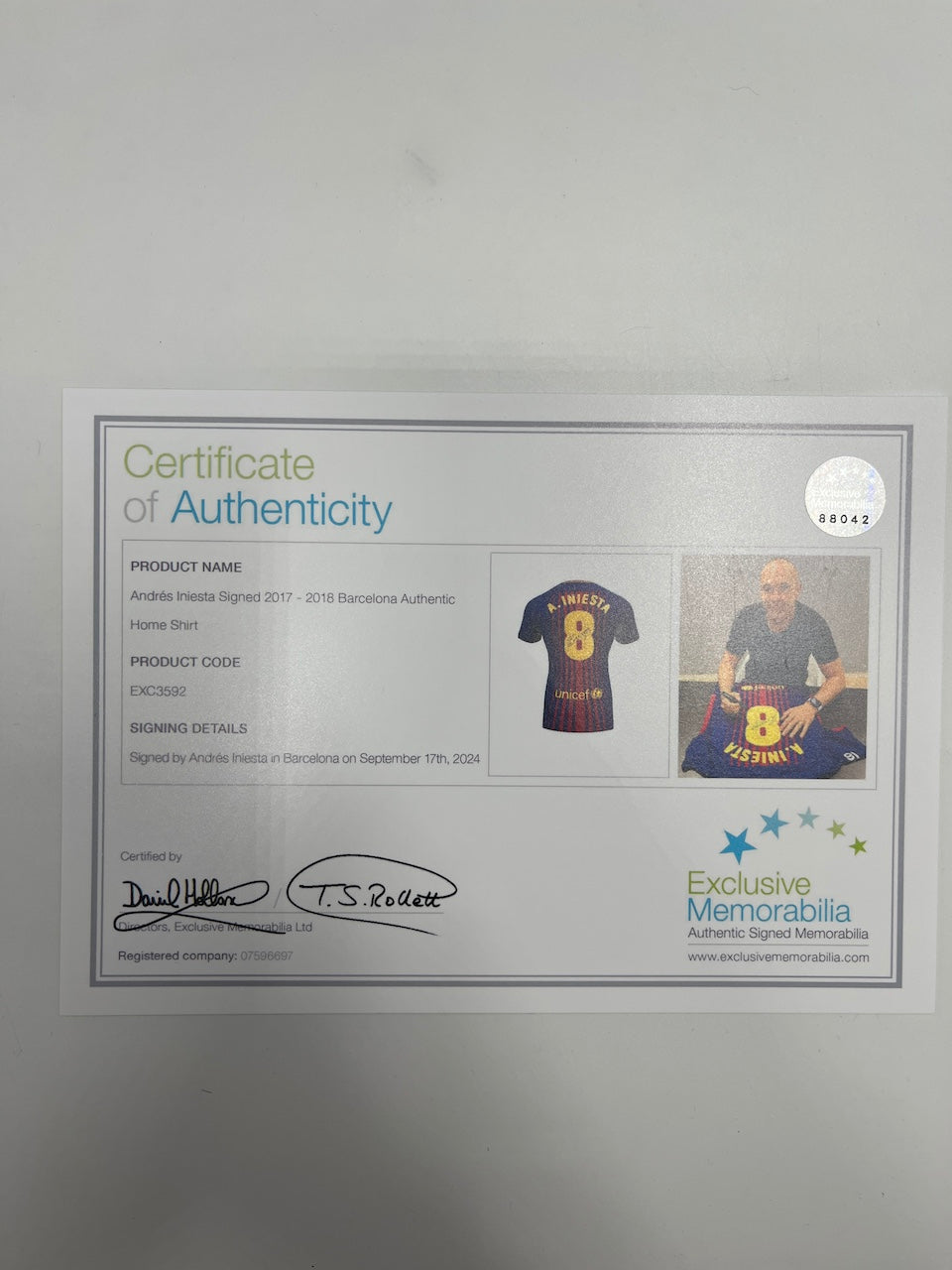 FC Barcelona Trikot Andres Iniesta signed autograph Laliga Nike Coa NEW S