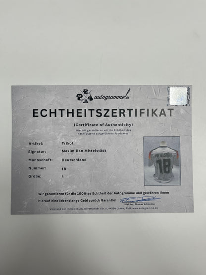 DFB Trikot Maximilian Mittelstädt signiert Deutschland DFB Autogramm COA L