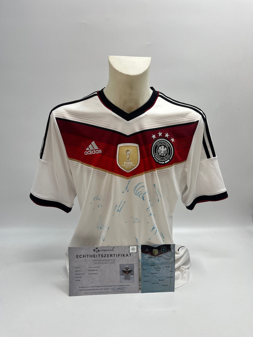 Deutschland Trikot WM 2014 Teamsigniert Autogramm DFB Weltmeister COA Adidas L
