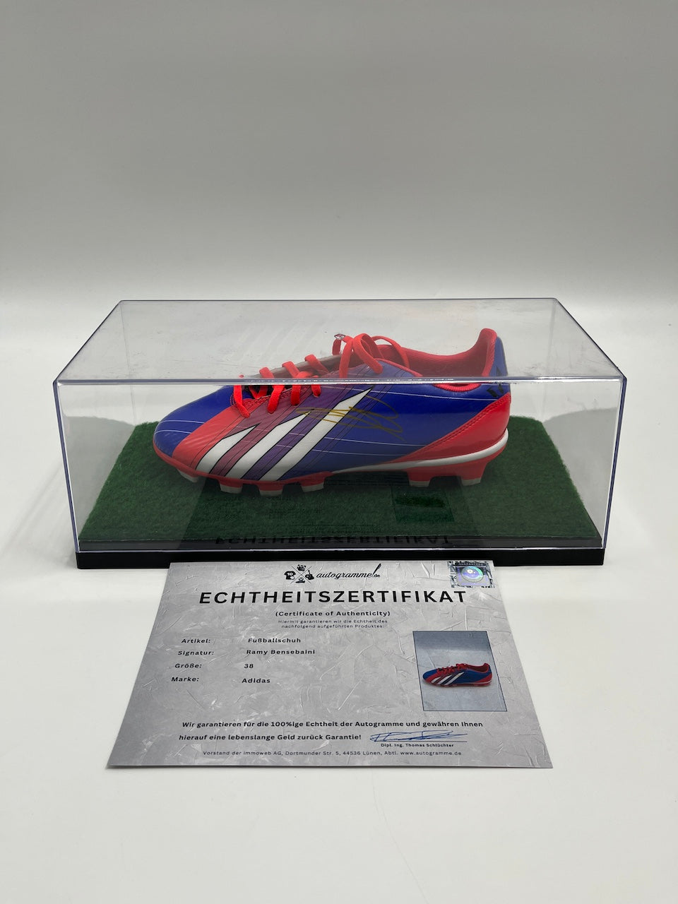 Fußballschuh Ramy Bensebaini signiert Fußball Bundesliga Adidas