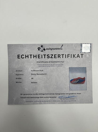 Fußballschuh Ramy Bensebaini signiert Fußball Bundesliga Adidas